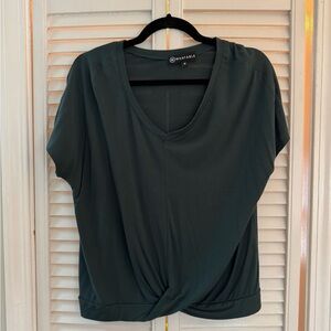 Women's Green V-Neck Top
